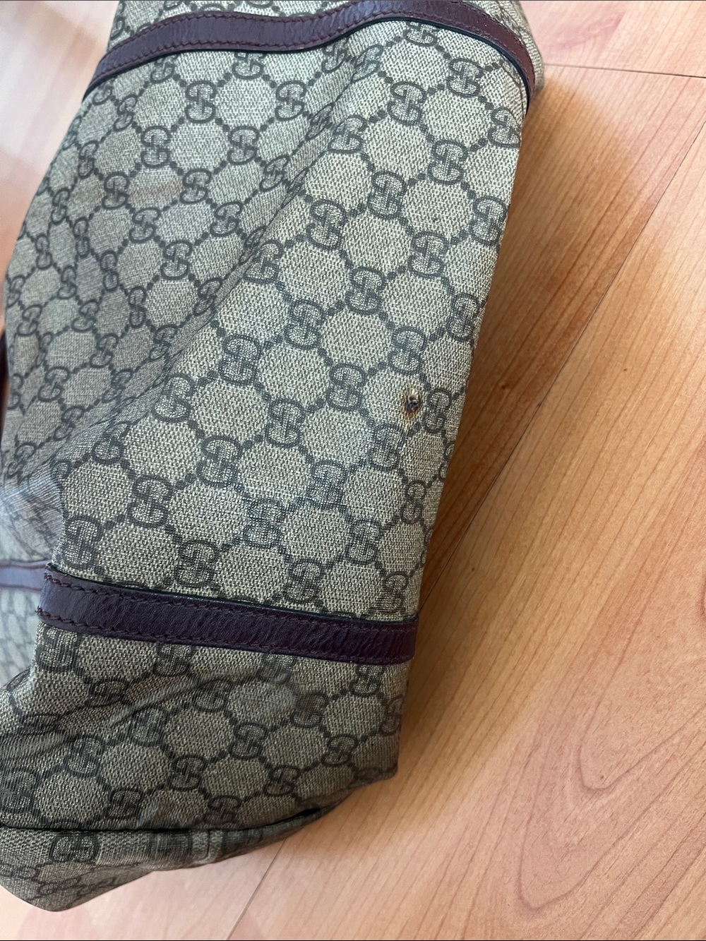 Gucci GG Canvas Tote with Brown Trim - Picture 7 of 13